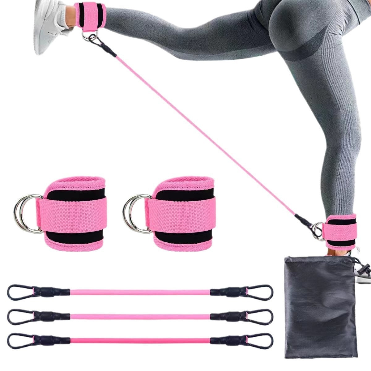 GymForce Ankle Strap Resistance Bands Hip Leg Strength Pull Rope Fitness Elastic Training Home Yoga Pilate Crossfit Workout Gym Equipment