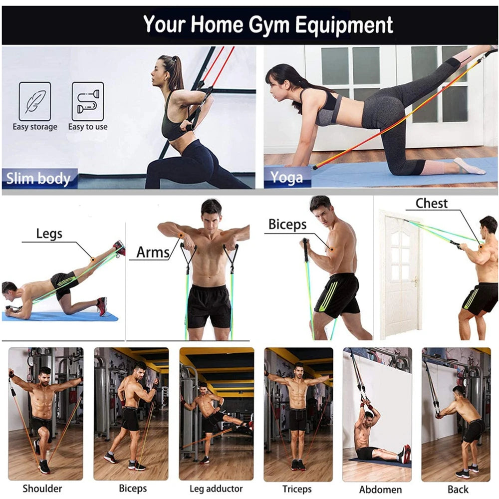 GymForce 300LBS Resistance Bands Set – Home Gym Strength Training Equipment