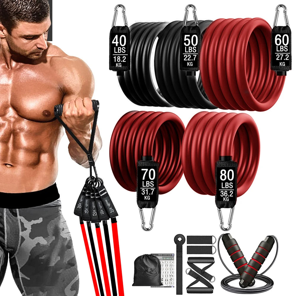 GymForce 300LBS Resistance Bands Set – Home Gym Strength Training Equipment