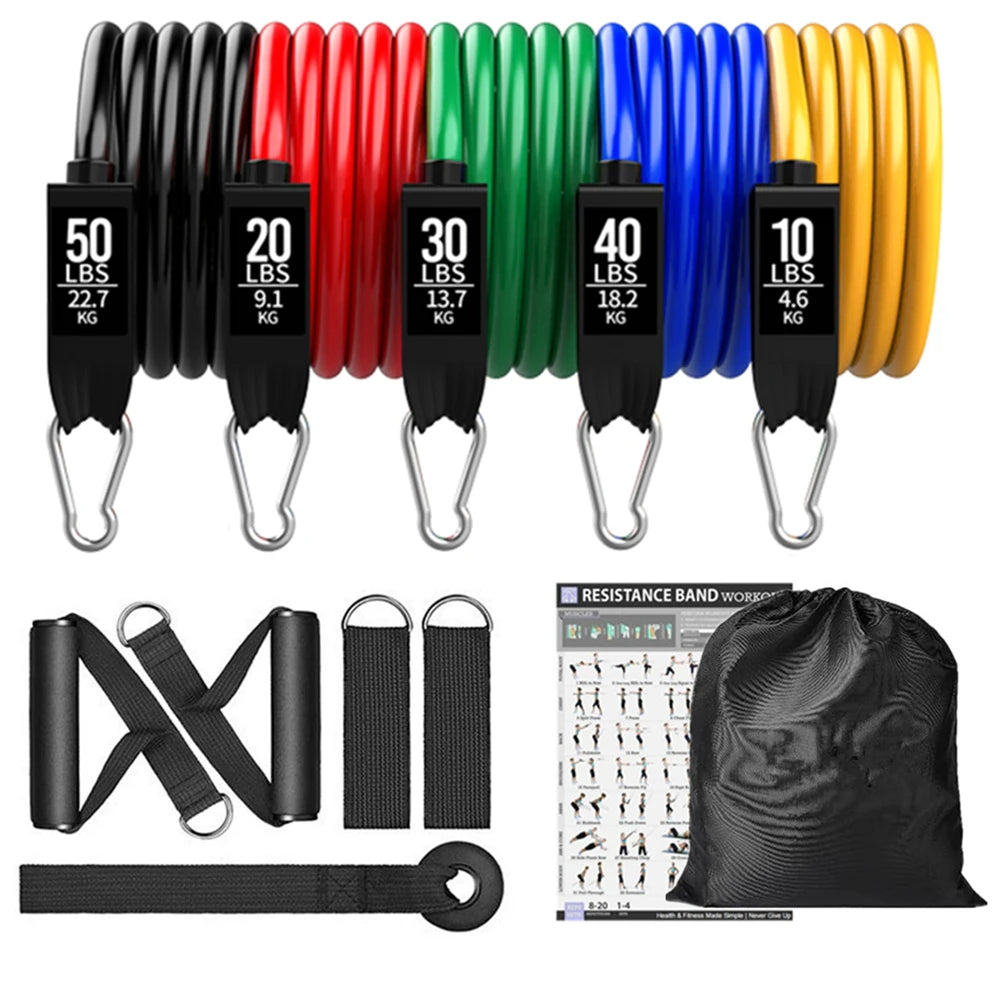 GymForce 300LBS Resistance Bands Set – Home Gym Strength Training Equipment
