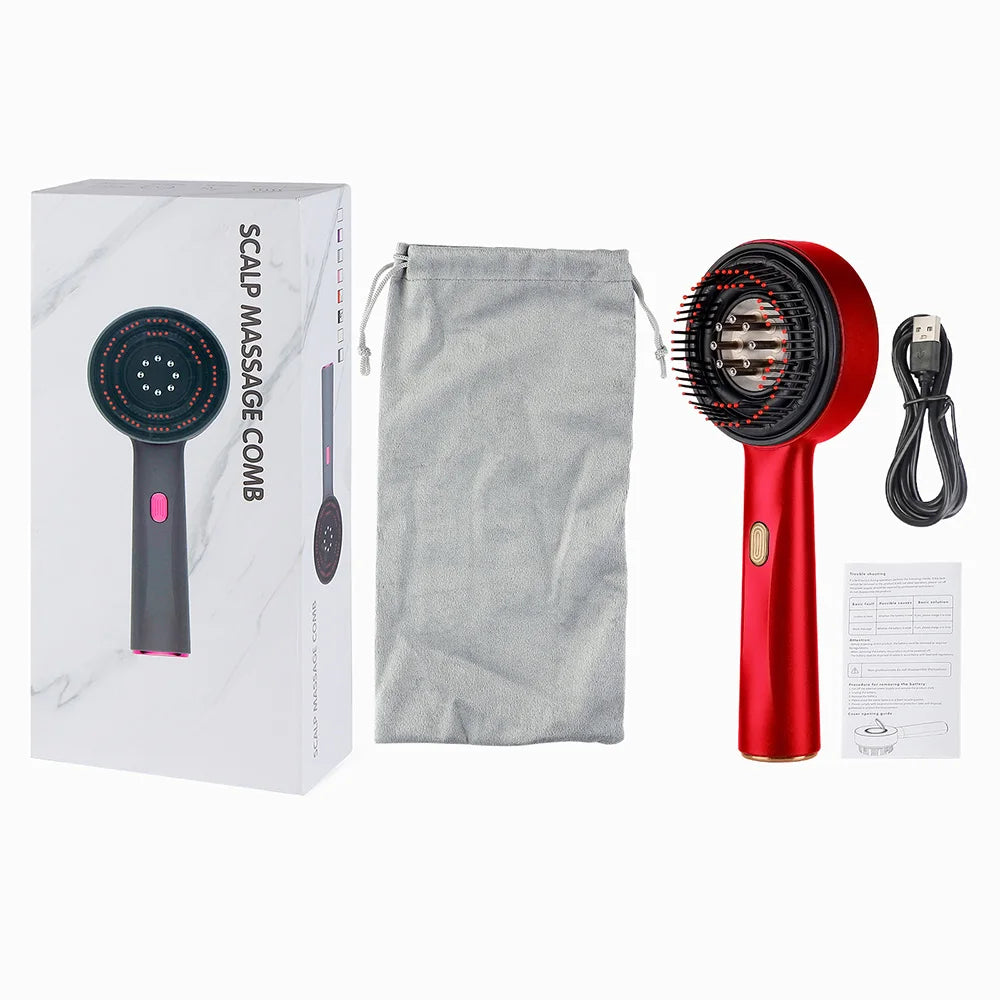 Electric Scalp Massage Comb with Red Light Therapy – Hair & Scalp Care Brush