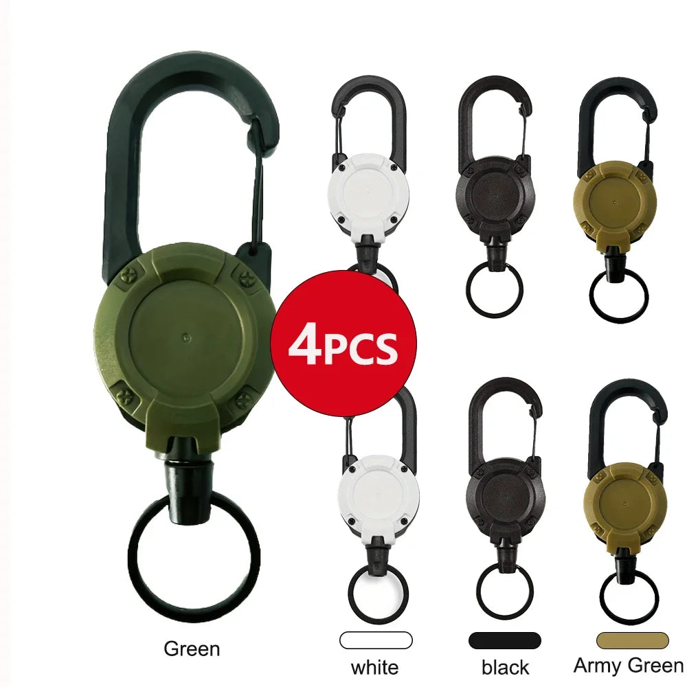 Heavy Duty Retractable Keychain with Carabiner Clip