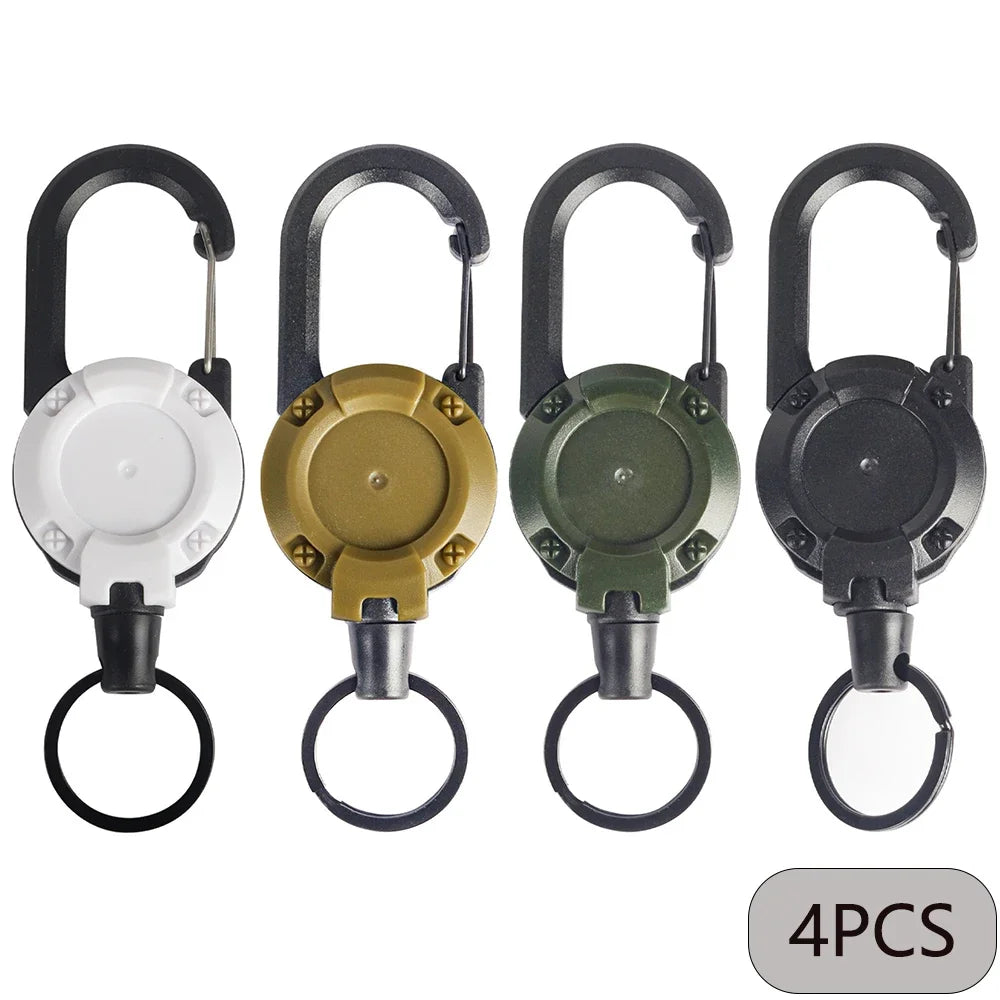 Heavy Duty Retractable Keychain with Carabiner Clip