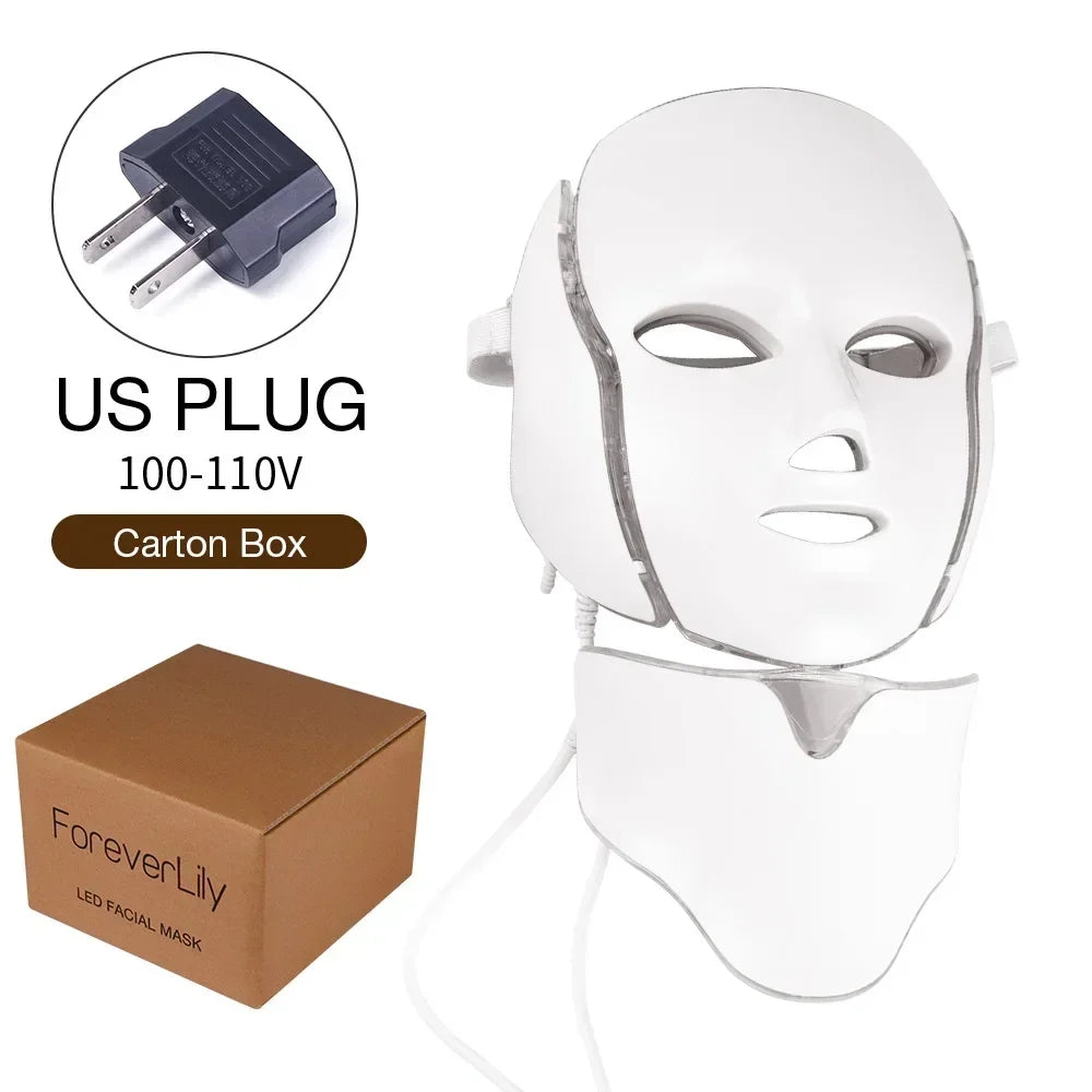 Professional LED Facial Mask – 7-Color Light Therapy Device for Skin Rejuvenation & Care