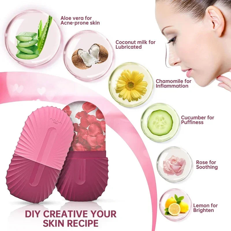 GymForce Ice Face Roller Silicone – Facial Ice Massage Tool for Puffiness & Skin Cooling