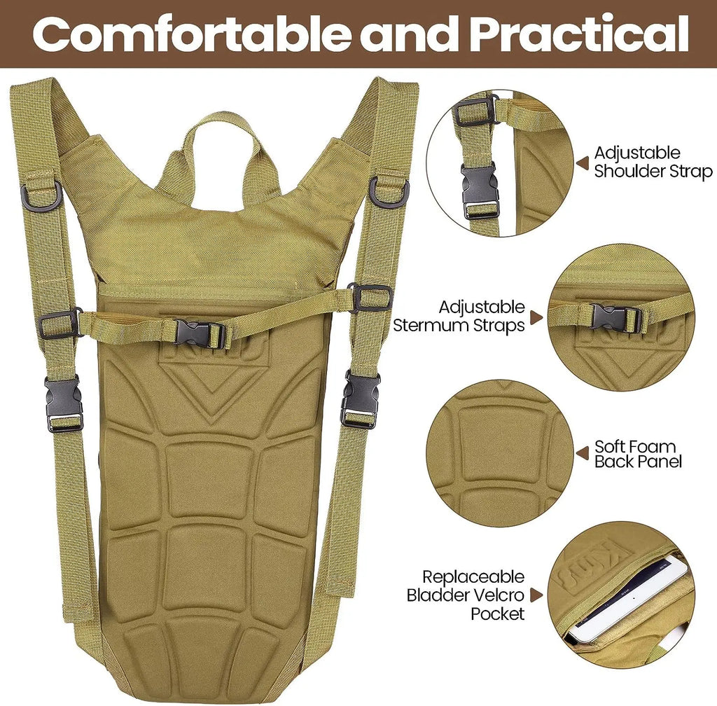 GymForce Waterproof Sport Hydration Backpack with 3 Liter Bladder