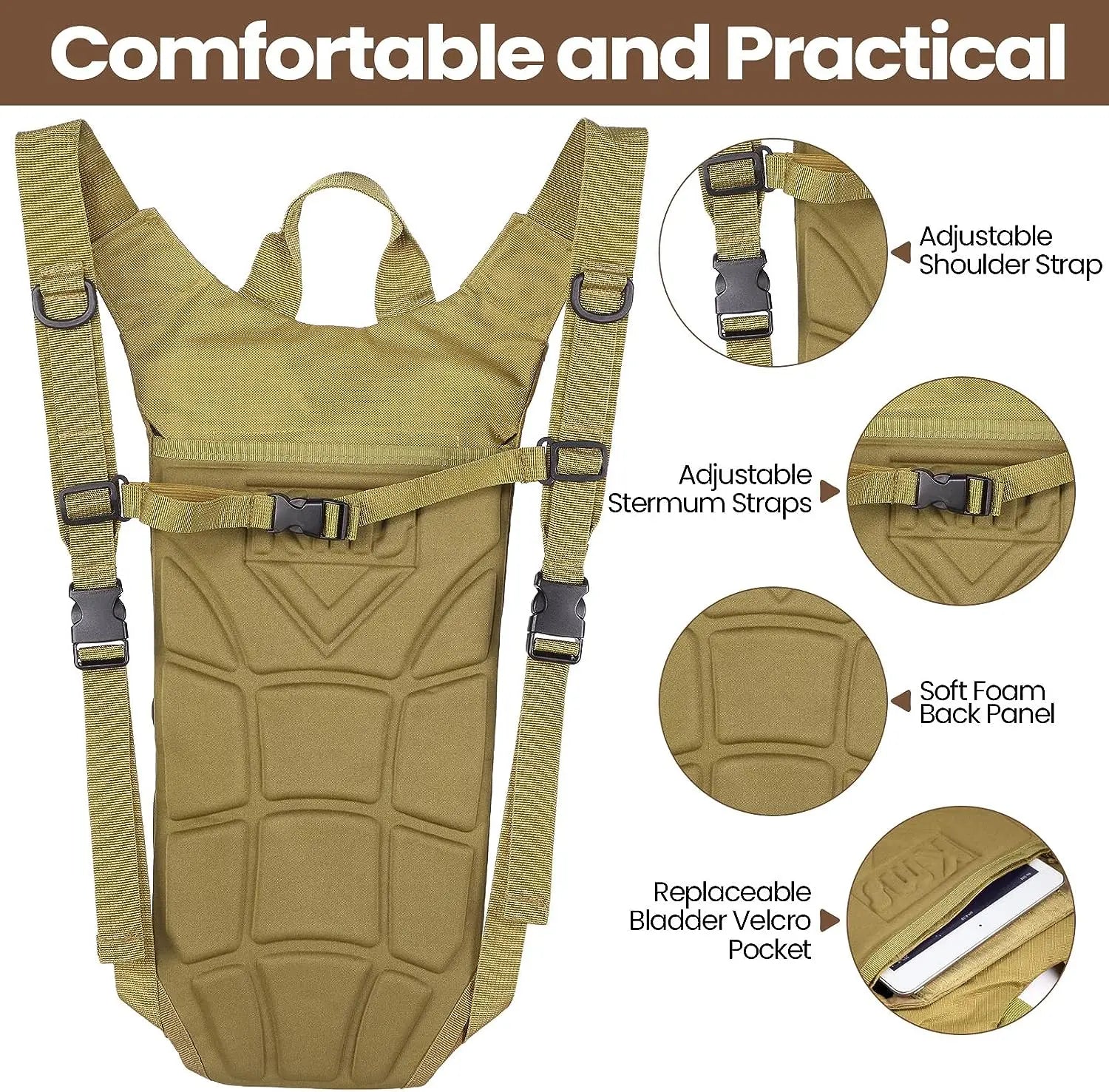 GymForce Waterproof Sport Hydration Backpack with 3 Liter Bladder