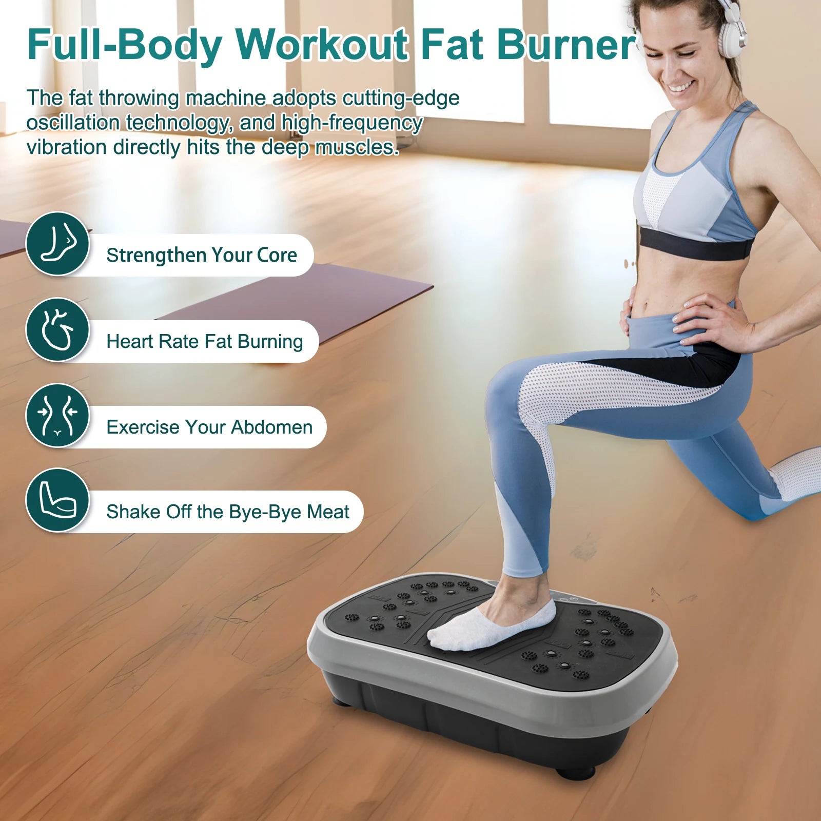 GymForce Vibration Plate Exercise Machine – Whole Body Home Workout