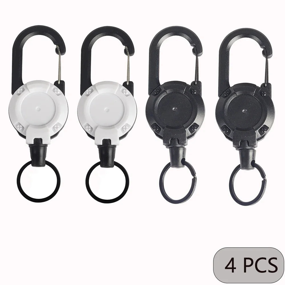 Heavy Duty Retractable Keychain with Carabiner Clip