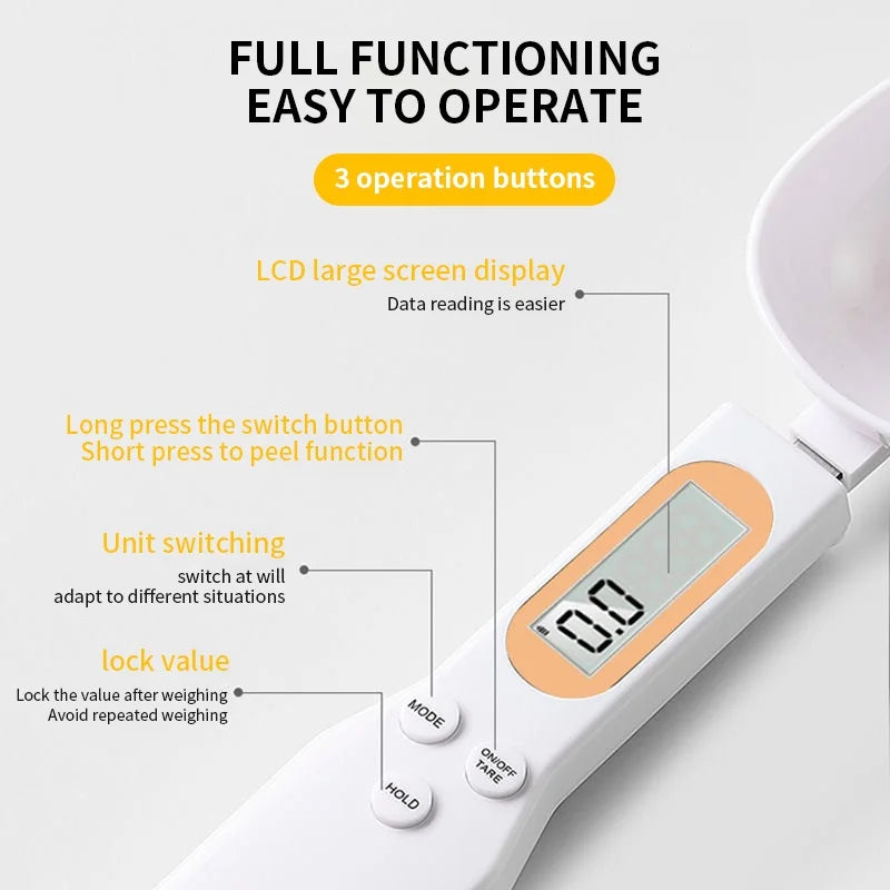 2 Pcs Digital Measuring Spoon Scale 0.1–500g – LCD Kitchen Food Scale