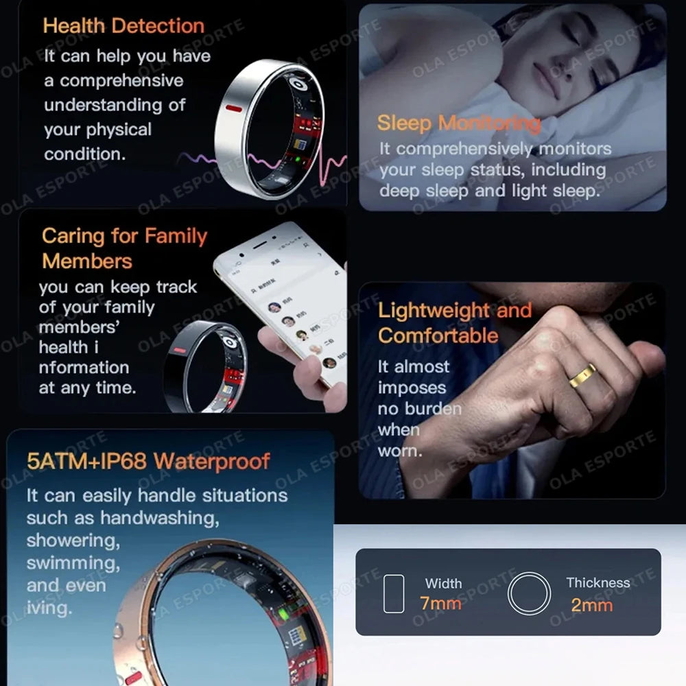 GymForce Waterproof Smart Ring – Health Monitoring, Sleep & Fitness Tracker