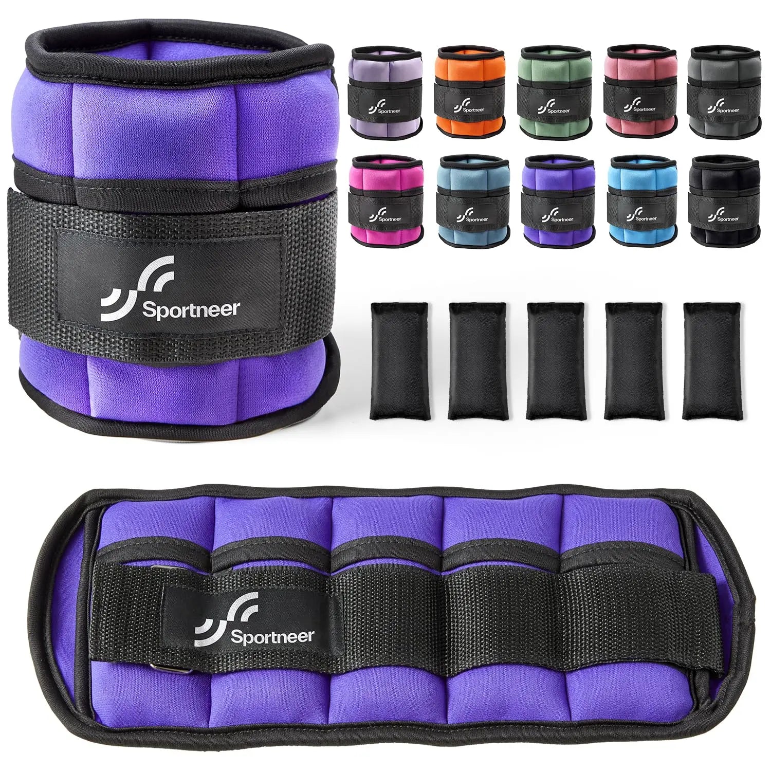 10LB Adjustable Ankle Weight Set – Weighted Leg Straps for Strength Training & Cardio Exercise