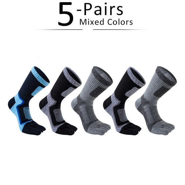 GymForce 5 Pairs Toe Socks – 5 Finger Compression Sports Socks