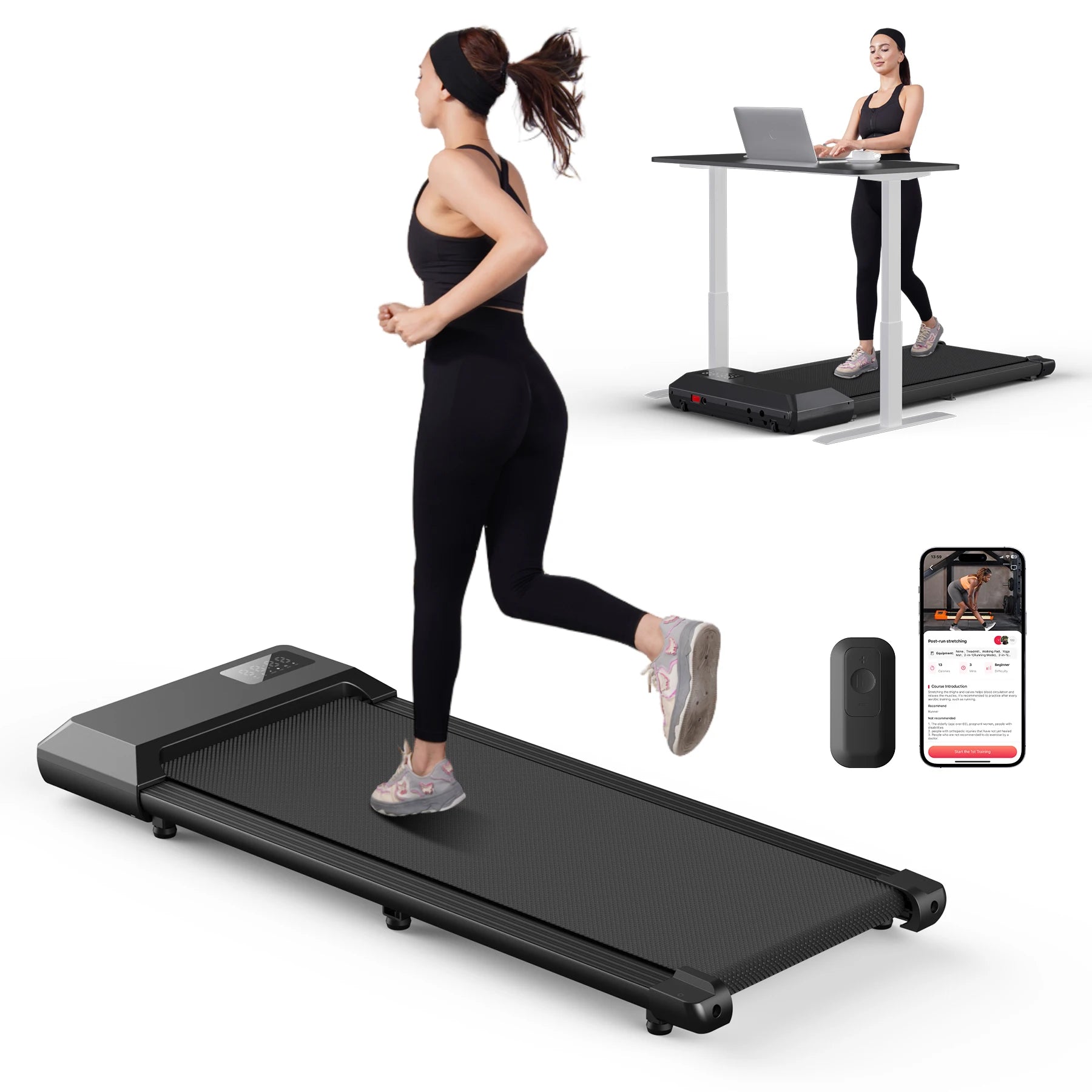 300LBS 2.5HP Folding Treadmill for Home – Walking & Running Machine with LCD Display