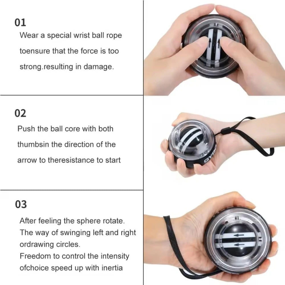 GymForce Gyro Ball Wrist Trainer – Forearm Strength Exercise Tool