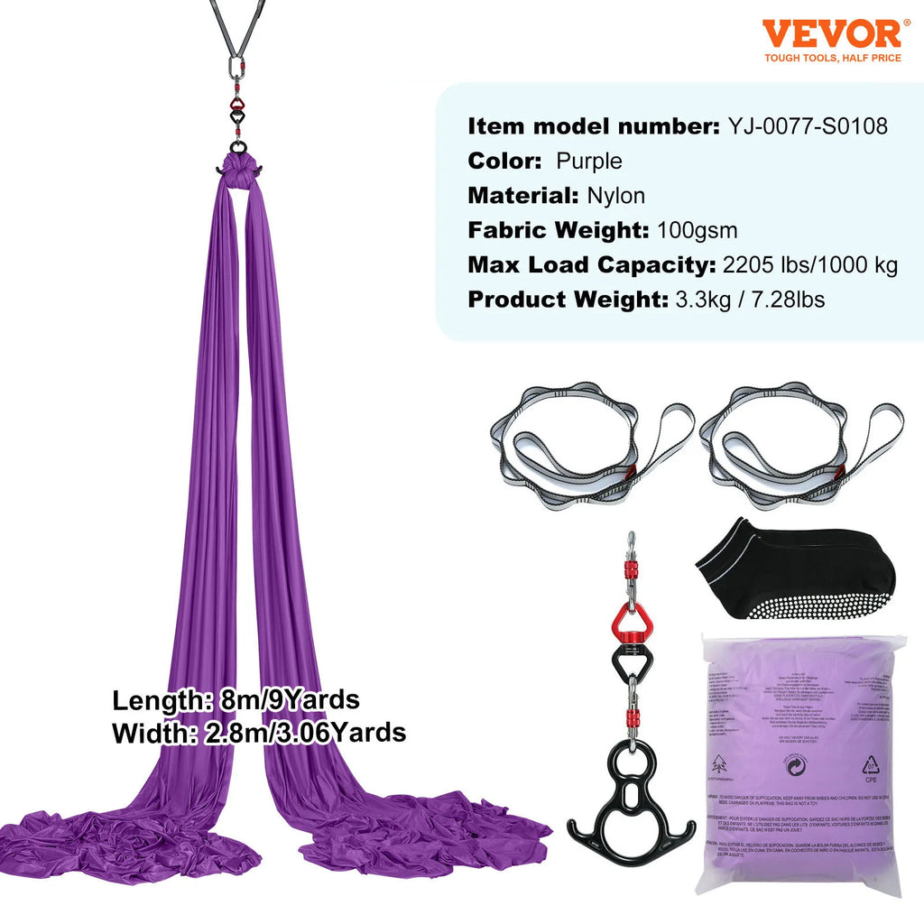 GymForce Aerial Yoga Hammock & Swing Starter Kit – Aerial Silk Fabric Set