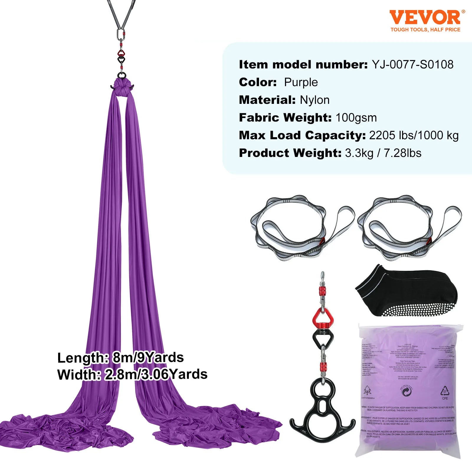 GymForce Aerial Yoga Hammock & Swing Starter Kit – Aerial Silk Fabric Set