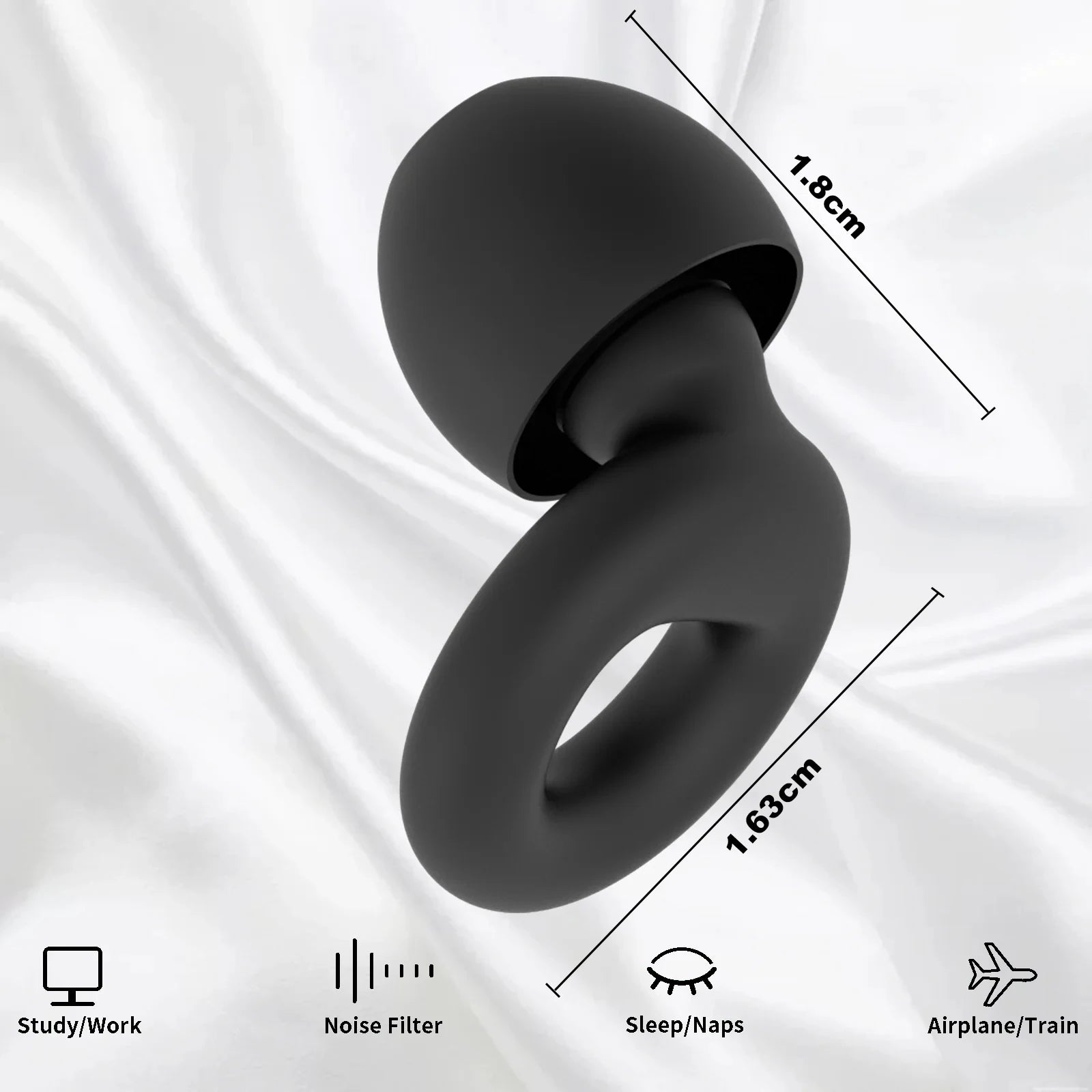 Silicone Earplugs for Swimming & Sleep – Noise Reduction & Soundproof Protection