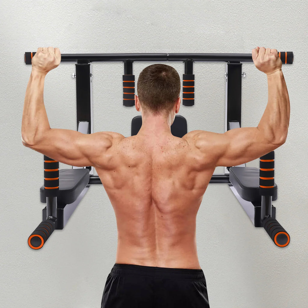 GymForce Wall Mounted Pull Up Bar – 440 LBS Capacity for Home Gym Workout