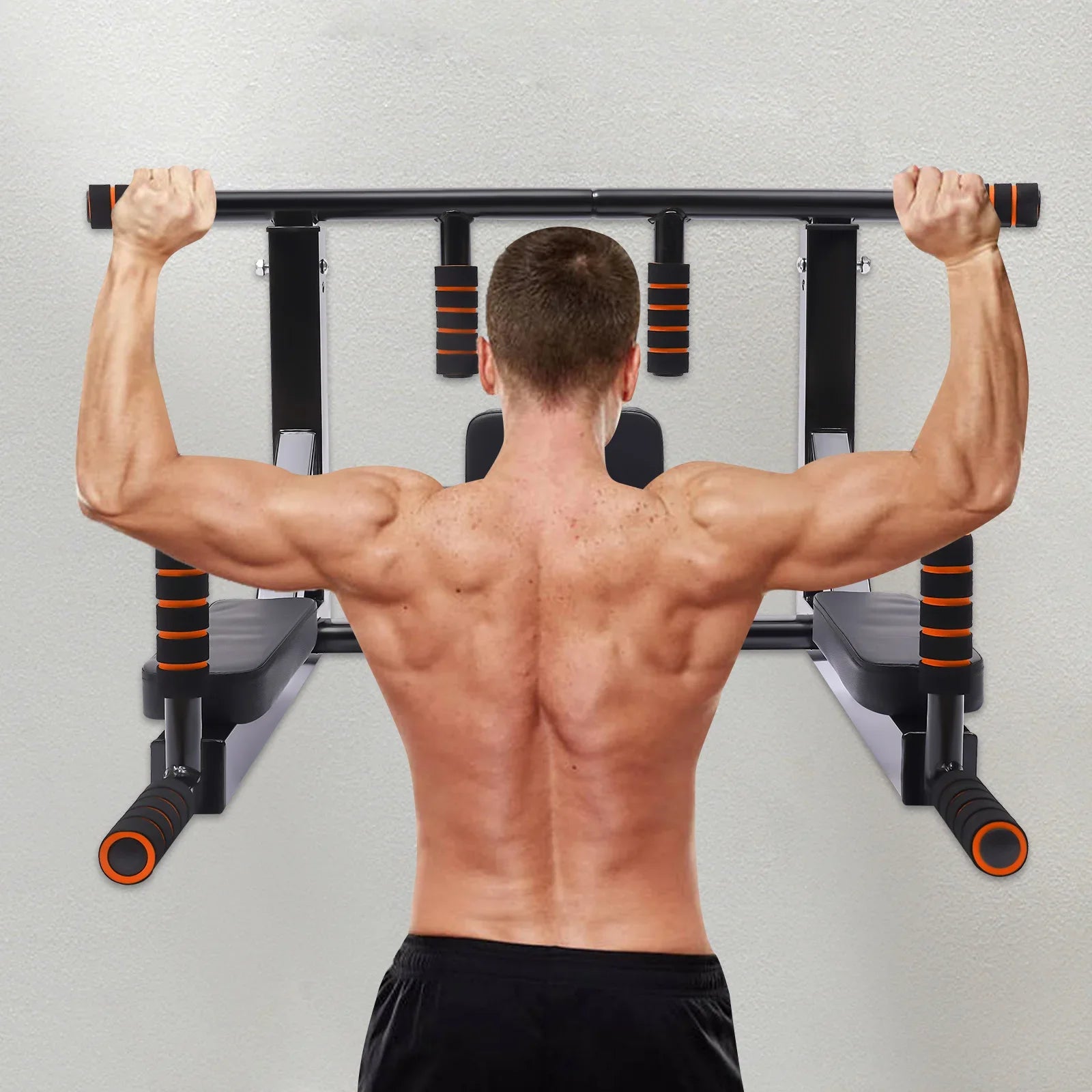 GymForce Wall Mounted Pull Up Bar – 440 LBS Capacity for Home Gym Workout
