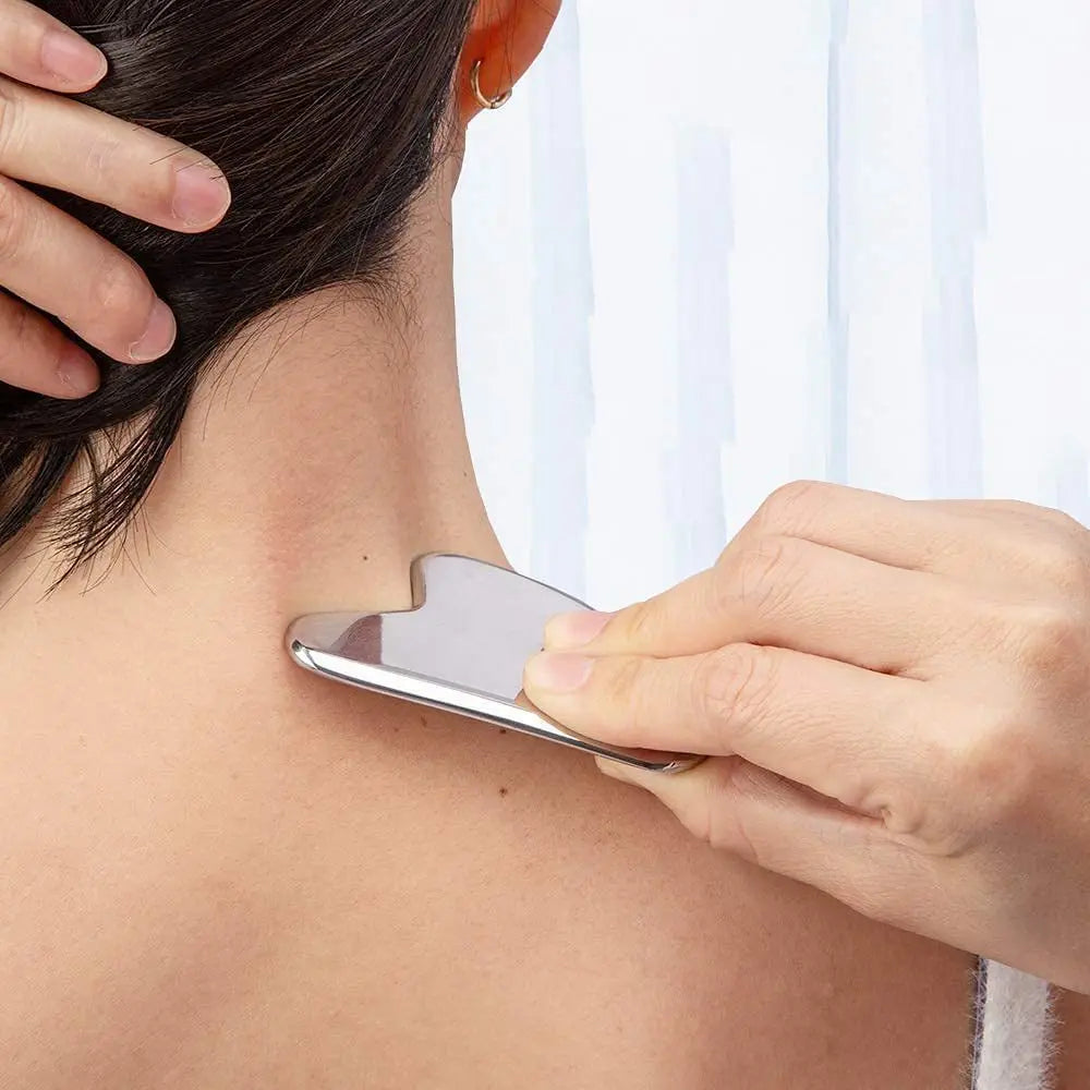 Stainless Steel Gua Sha Tool – Facial & Neck Massage Scraper