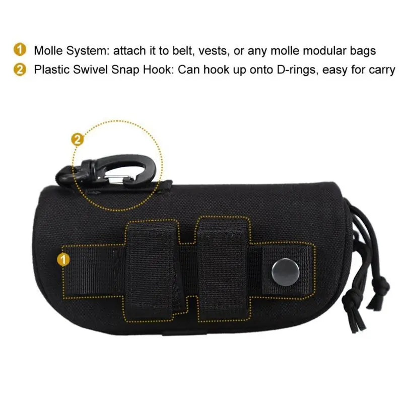 Tactical Eyeglass Case – 1000D Nylon Shockproof Sunglasses Storage Bag