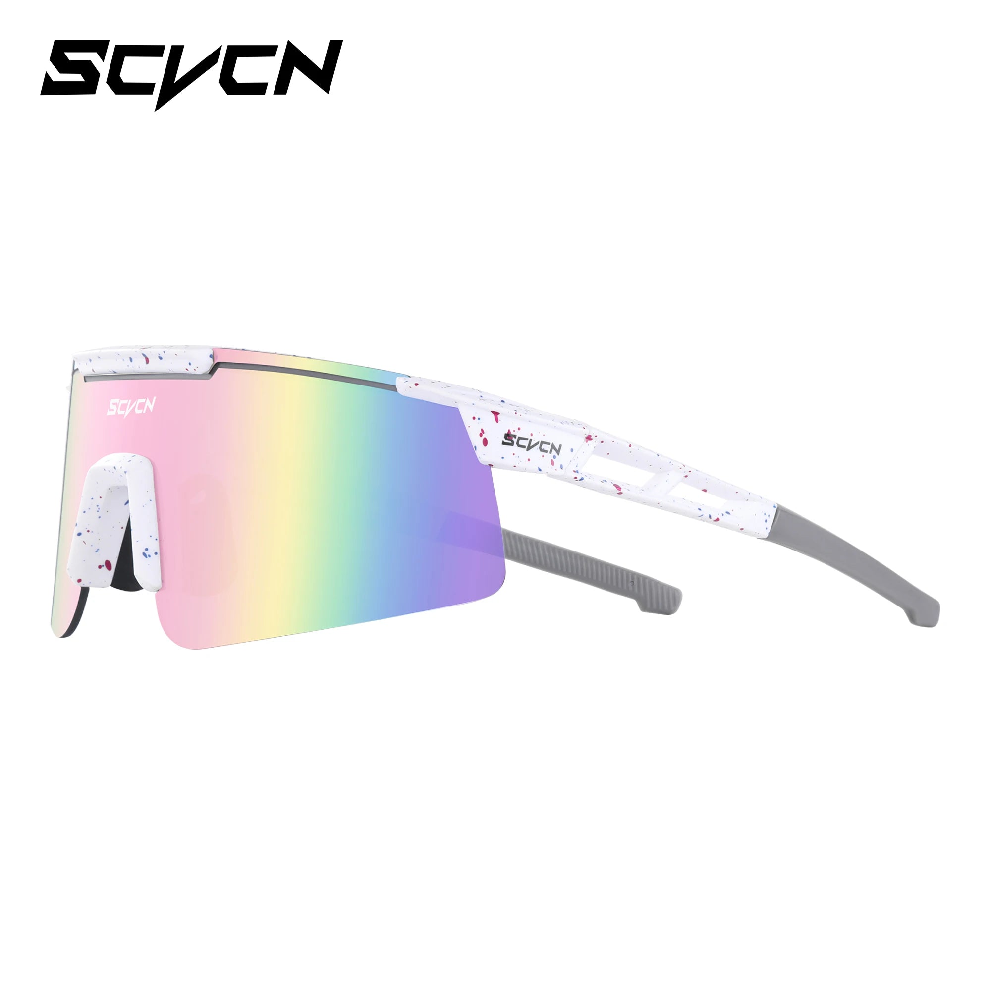 Q-Bit UV400 Sports Sunglasses | White Frame Purple Glasses