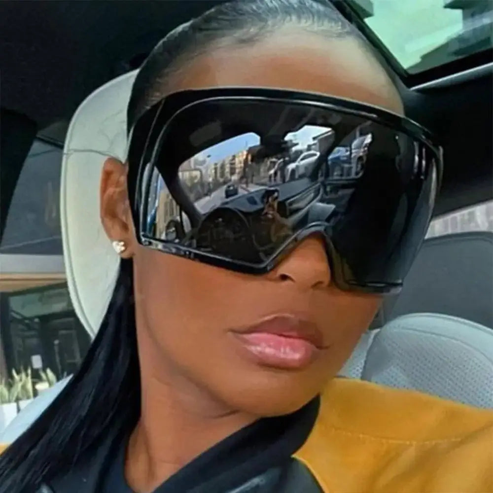 Oversized Punk One-Piece Sunglasses