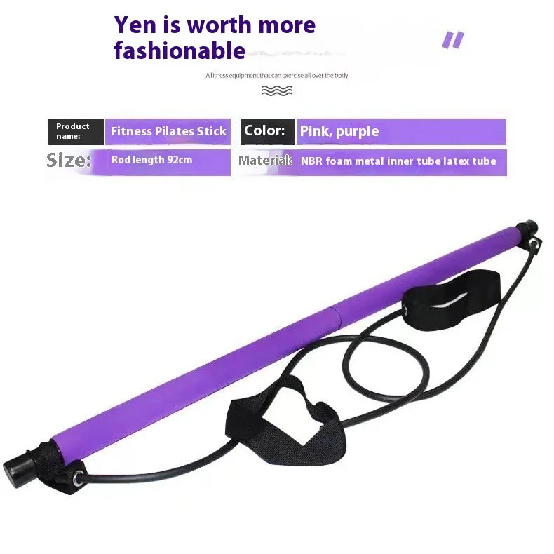 GymForce Adjustable Pilates Stick – Fitness Bar for Home Workout
