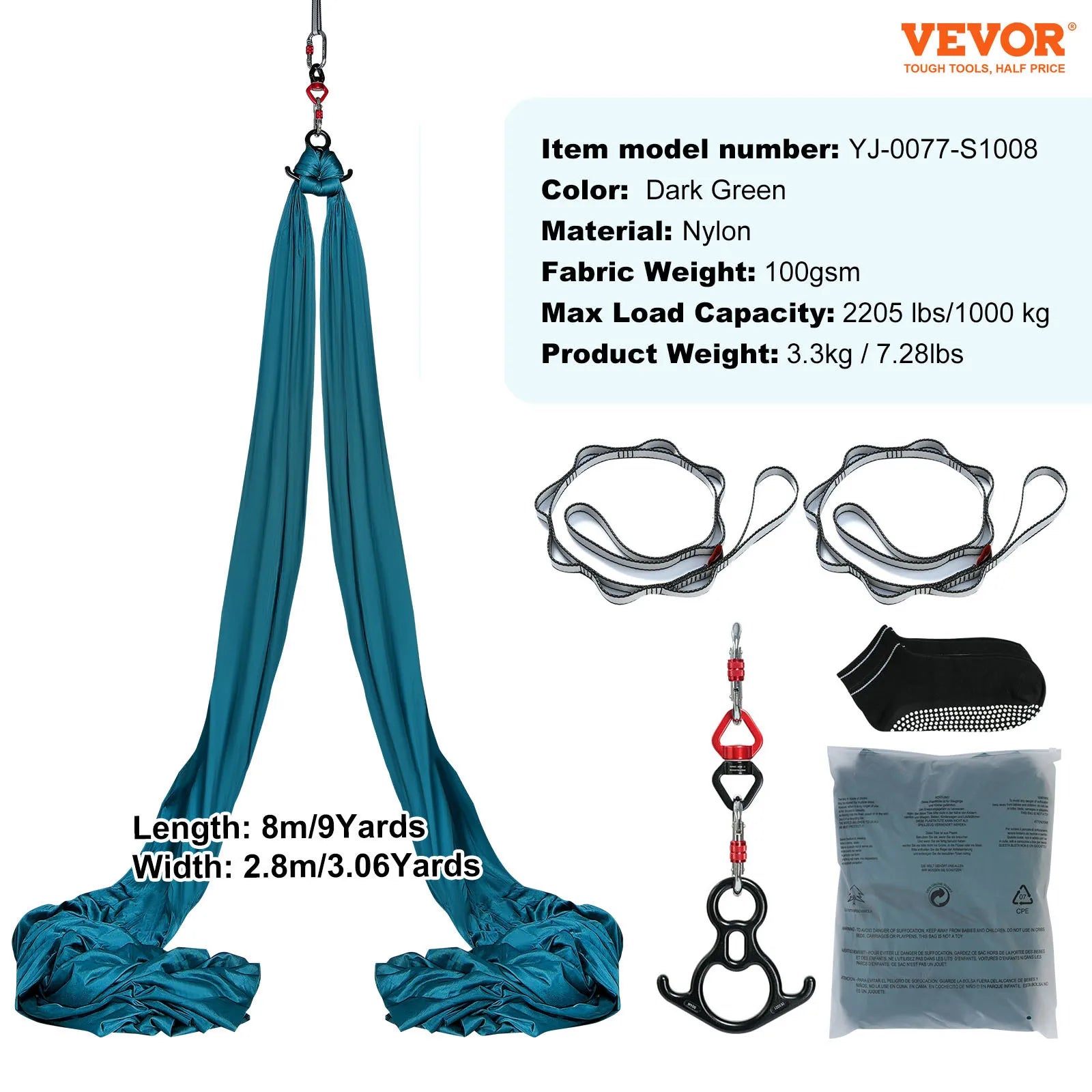 GymForce Aerial Yoga Hammock & Swing Starter Kit – Aerial Silk Fabric Set