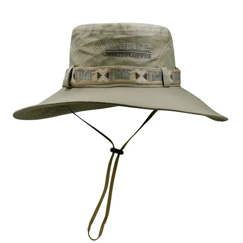 Outdoor Safari Bucket Hat – UV Protection Wide Brim Hat for Hiking, Fishing & Beach Activities