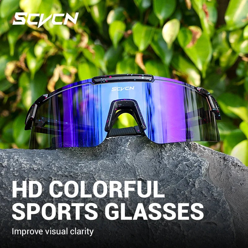 Q-Bit UV400 Sports Sunglasses | White Frame Purple Glasses