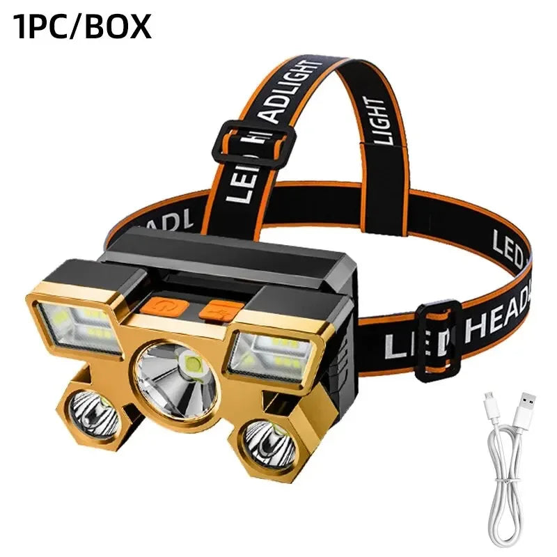 Rechargeable LED Headlamp – Powerful Head Torch for Fishing, Camping & Hiking
