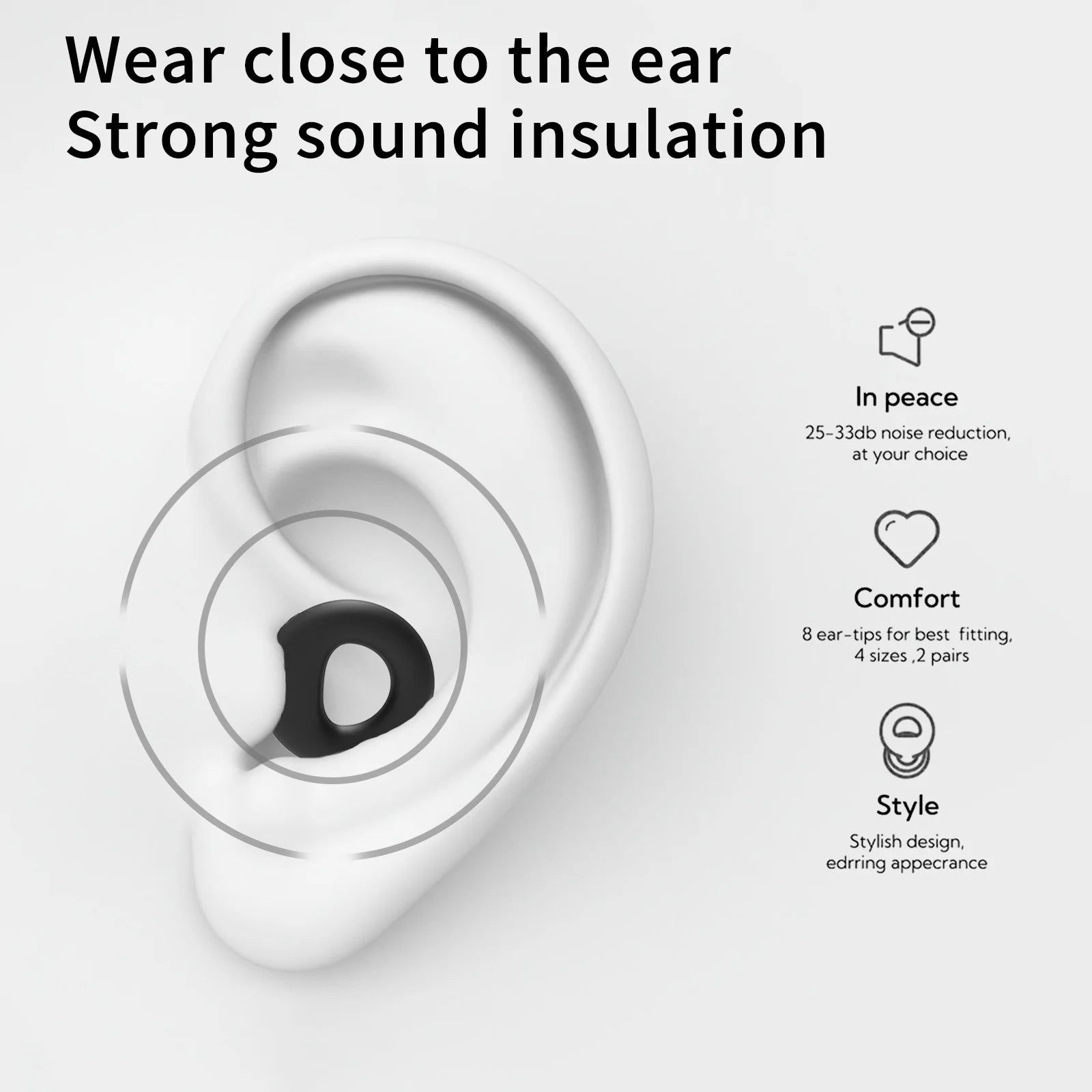 Silicone Earplugs for Swimming & Sleep – Noise Reduction & Soundproof Protection