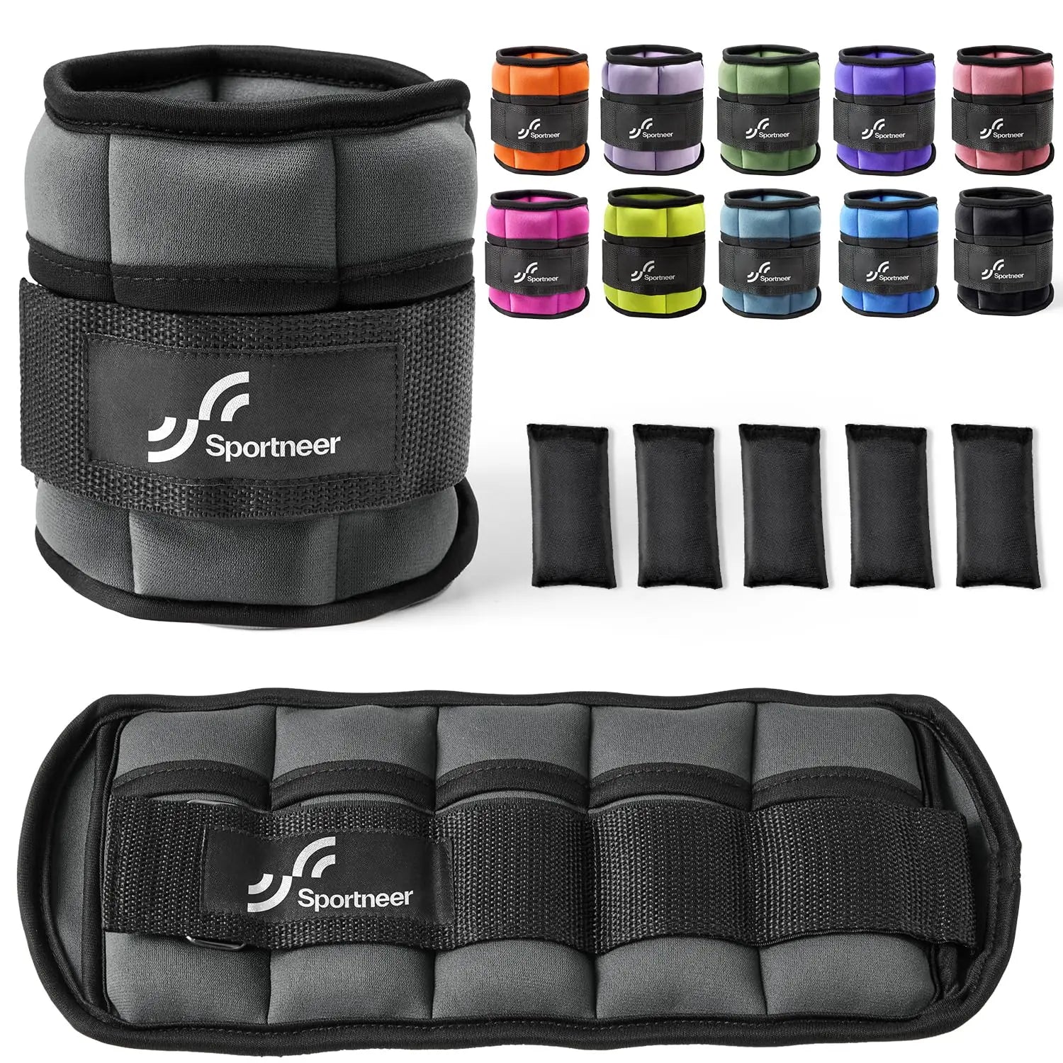 10LB Adjustable Ankle Weight Set – Weighted Leg Straps for Strength Training & Cardio Exercise