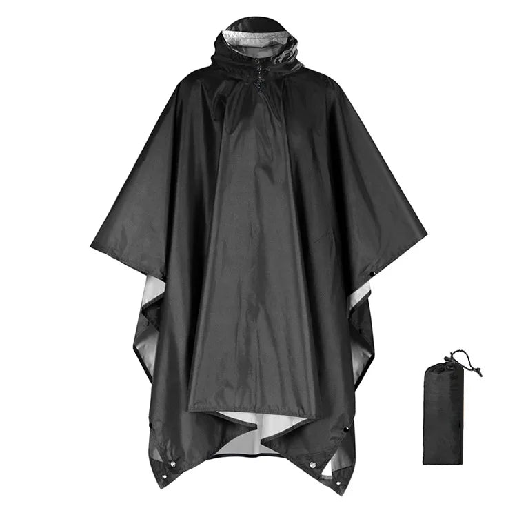 Waterproof Hooded Rain Poncho – Military Style Raincoat for Outdoor Sports & Emergency Use