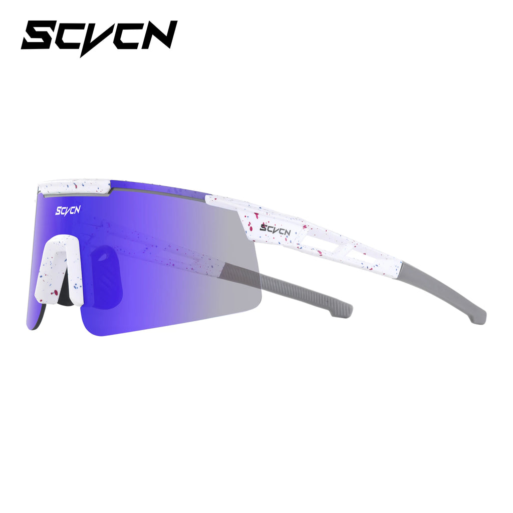 Q-Bit UV400 Sports Sunglasses | White Frame Blue Glasses