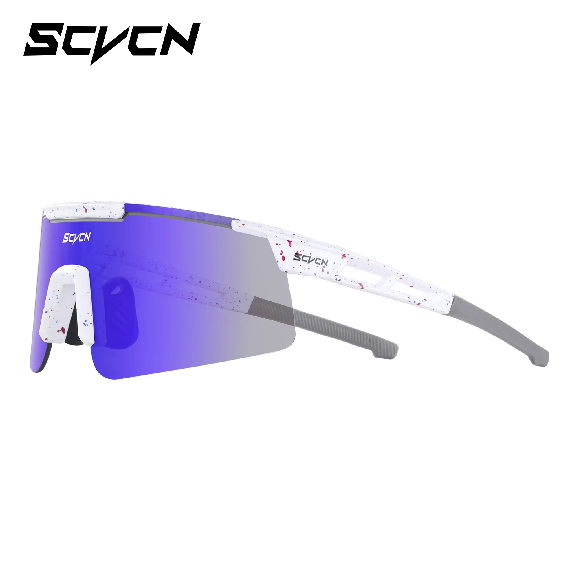 Q-Bit UV400 Sports Sunglasses | White Frame Blue Glasses