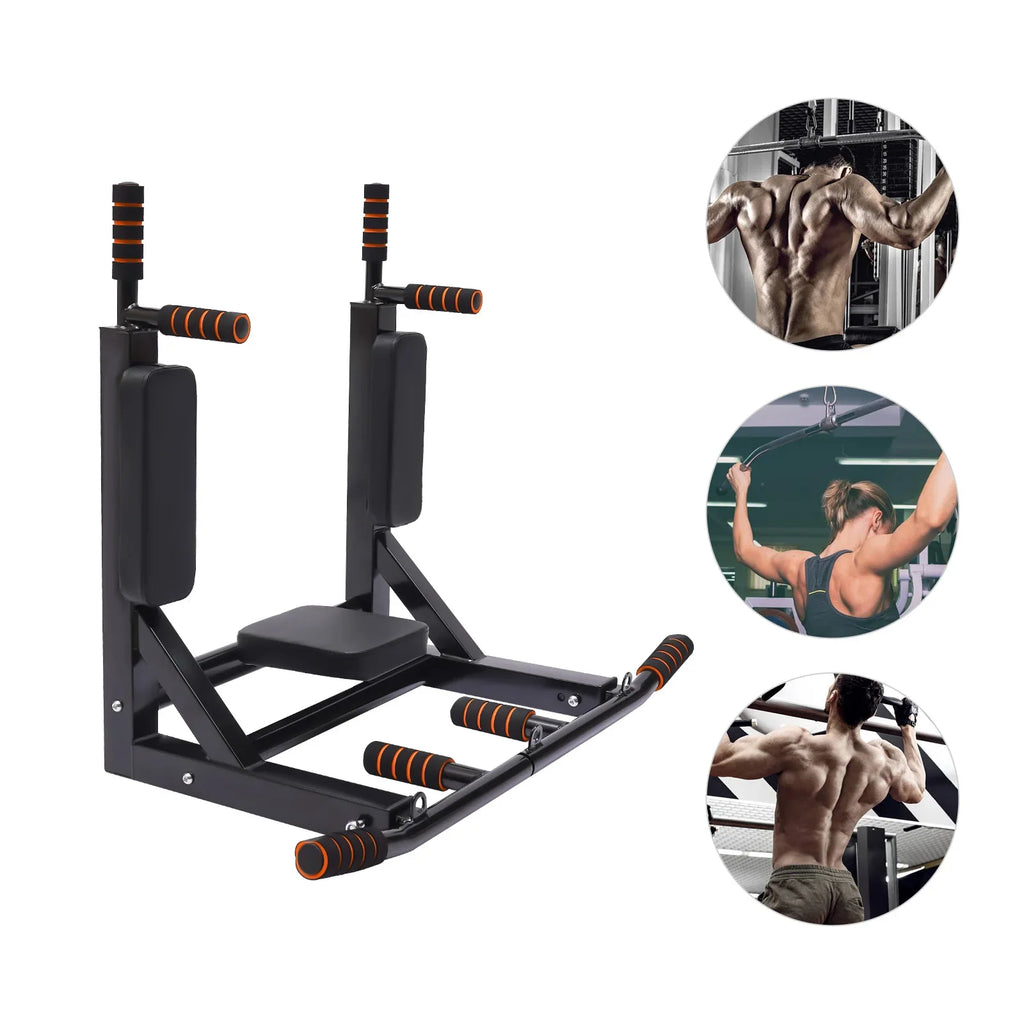 GymForce Wall Mounted Pull Up Bar – 440 LBS Capacity for Home Gym Workout