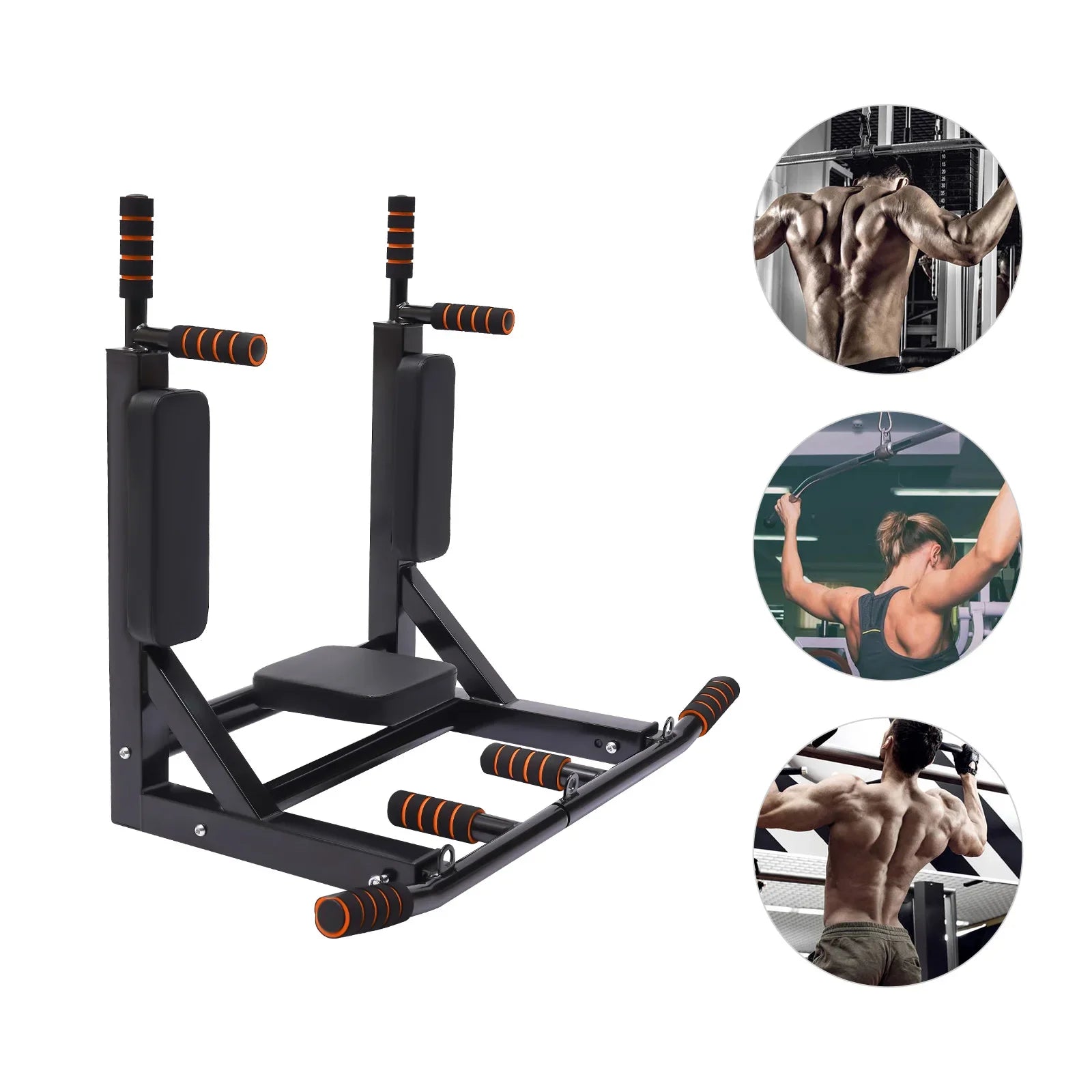 GymForce Wall Mounted Pull Up Bar – 440 LBS Capacity for Home Gym Workout