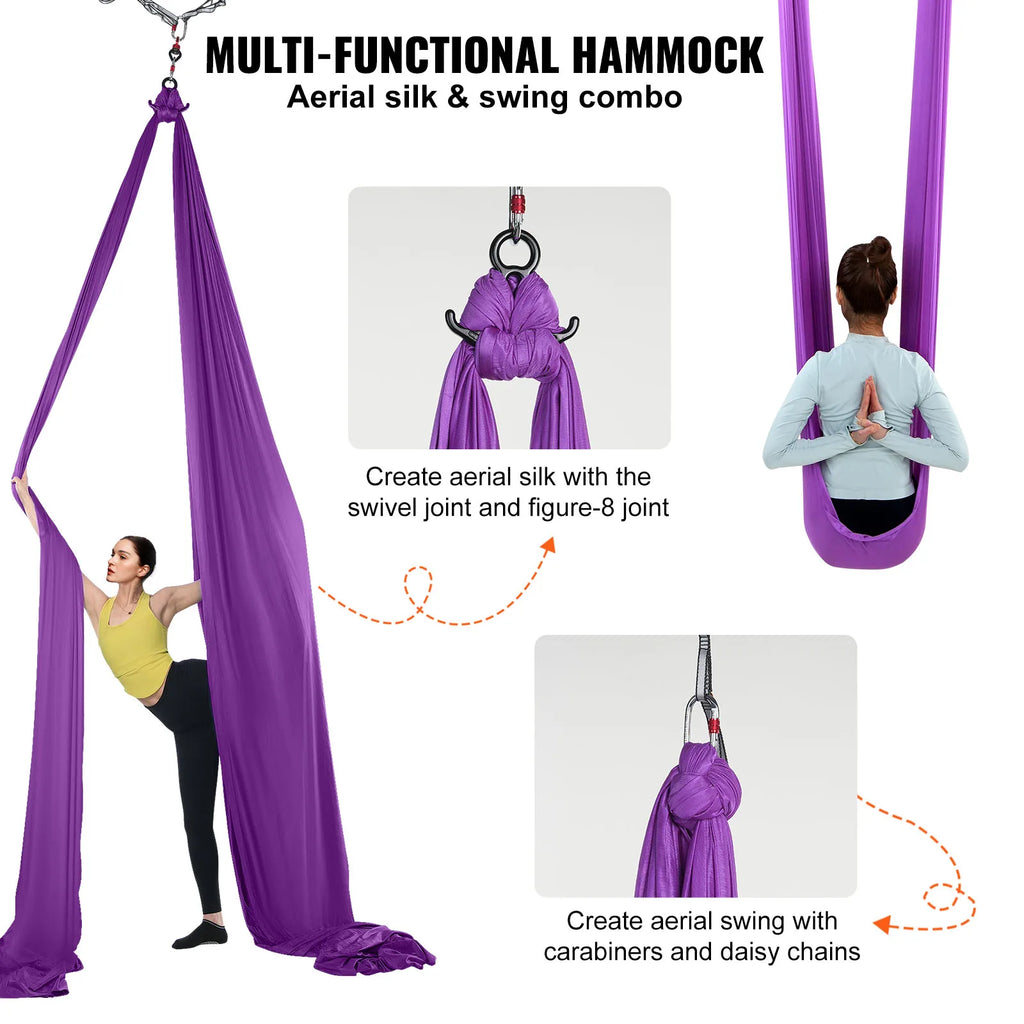 GymForce Aerial Yoga Hammock & Swing Starter Kit – Aerial Silk Fabric Set