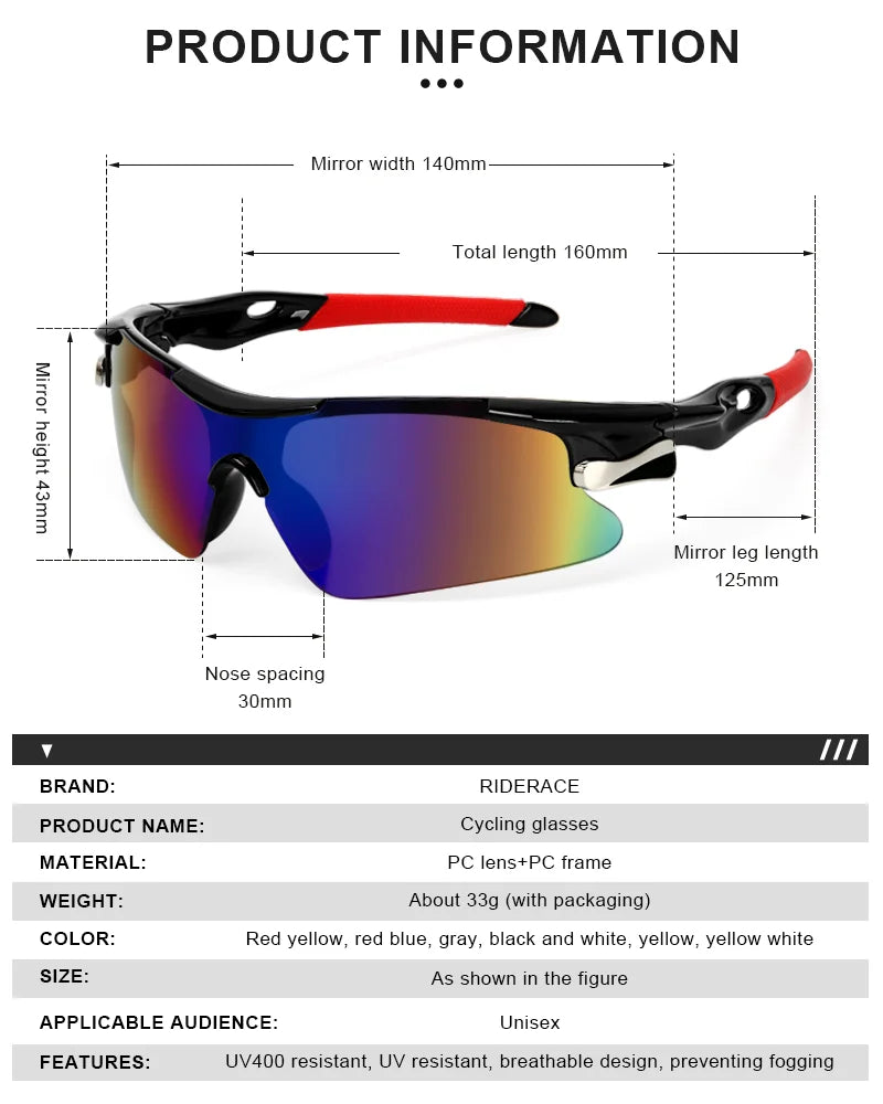 Unisex Outdoor Sports Sunglasses with UV Protection