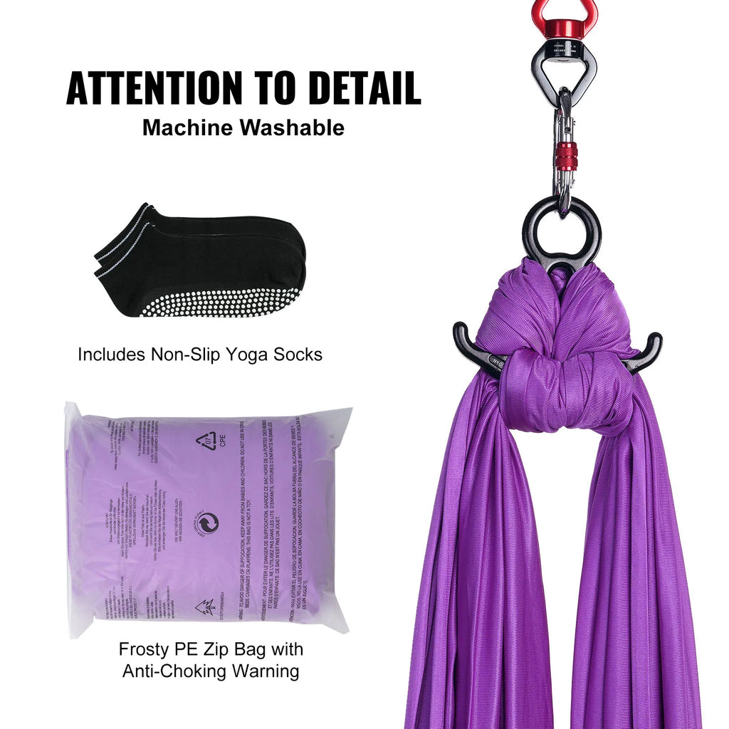 GymForce Aerial Yoga Hammock & Swing Starter Kit – Aerial Silk Fabric Set