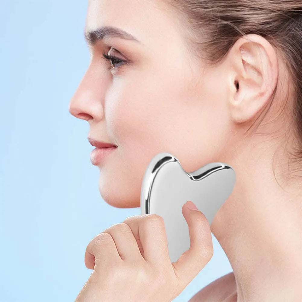 Stainless Steel Gua Sha Tool – Facial & Neck Massage Scraper