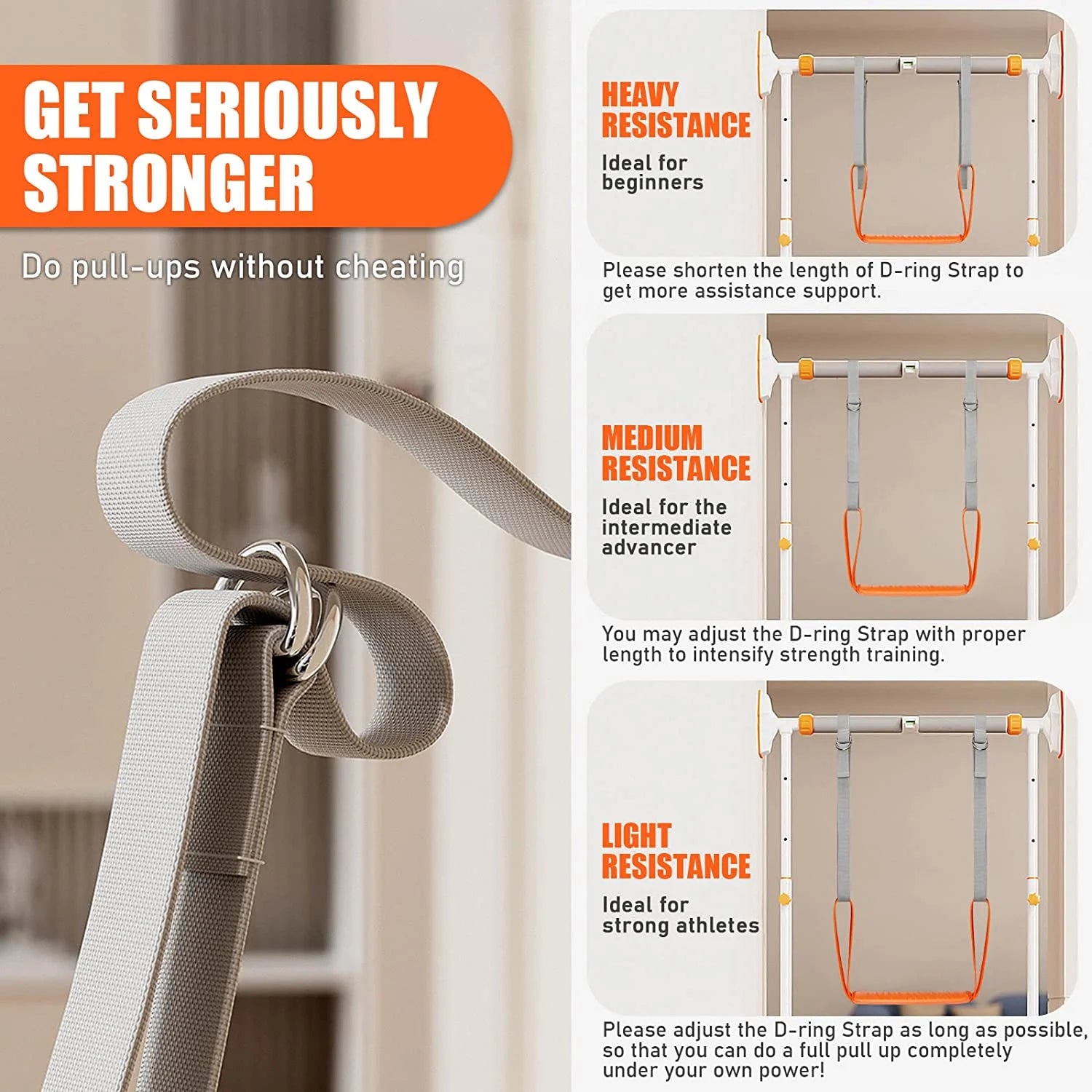GymForce Pull Up Assistance Bands Set – Resistance Straps for Strength Training