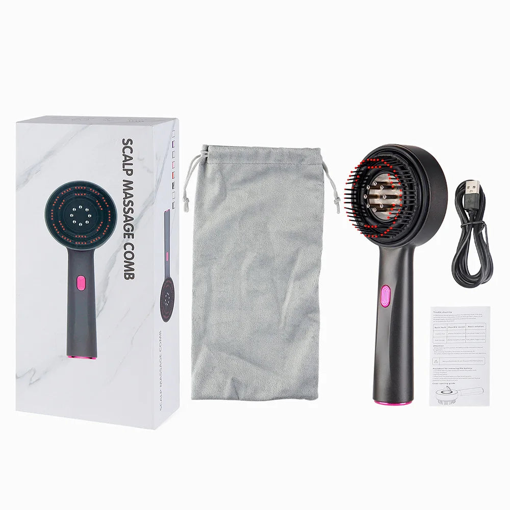 Electric Scalp Massage Comb with Red Light Therapy – Hair & Scalp Care Brush