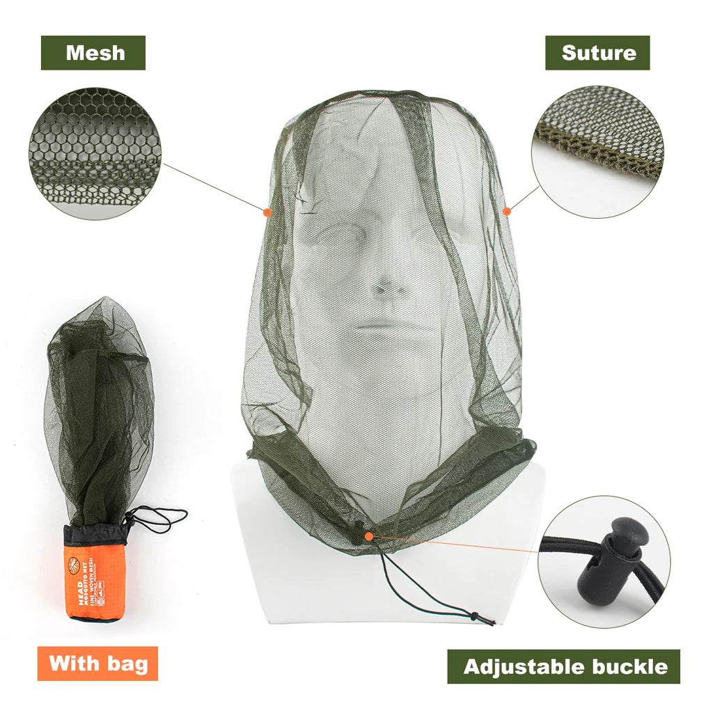Premium Mosquito Head Net – Ultra-Fine Mesh Insect Face Protector