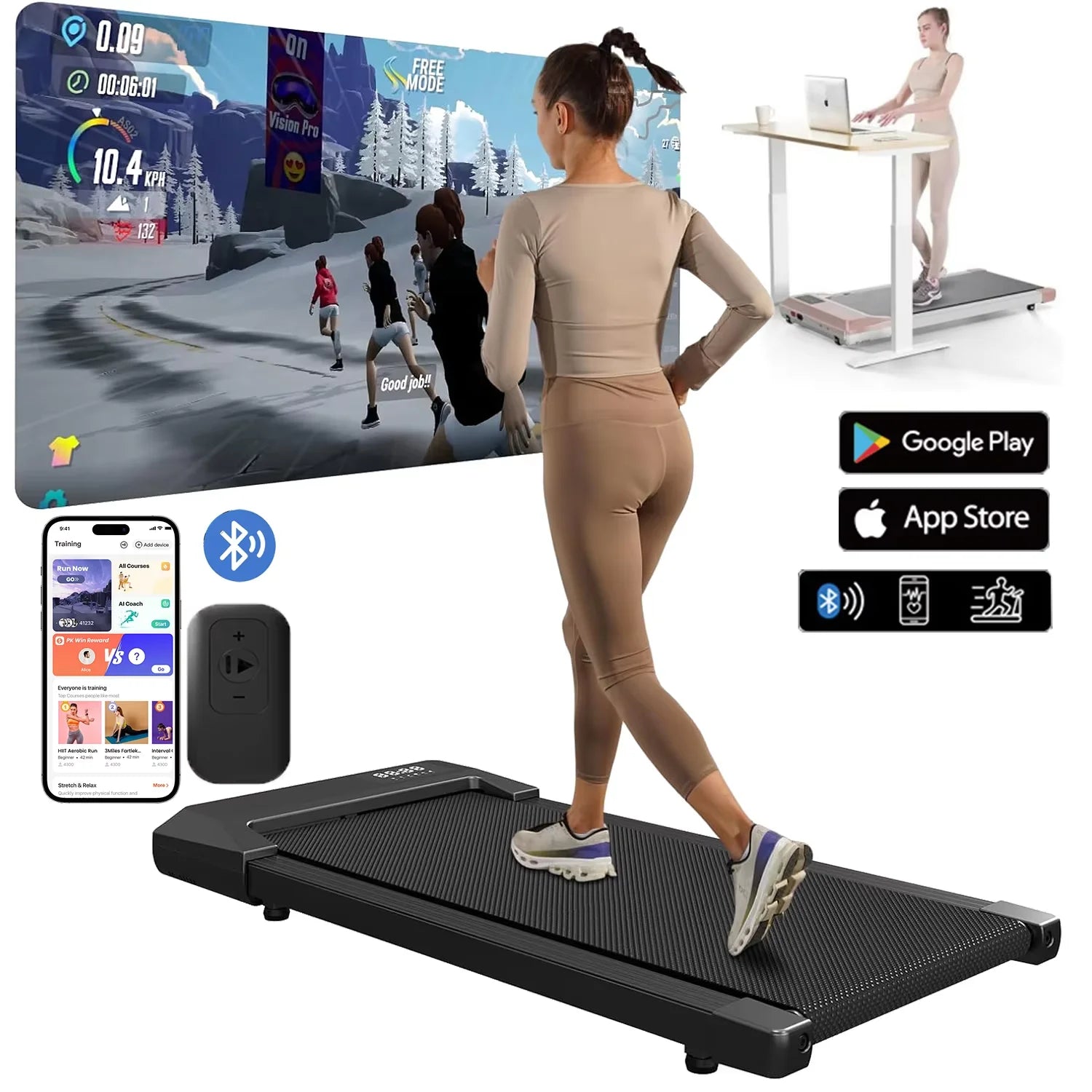 300LBS 2.5HP Folding Treadmill for Home – Walking & Running Machine with LCD Display