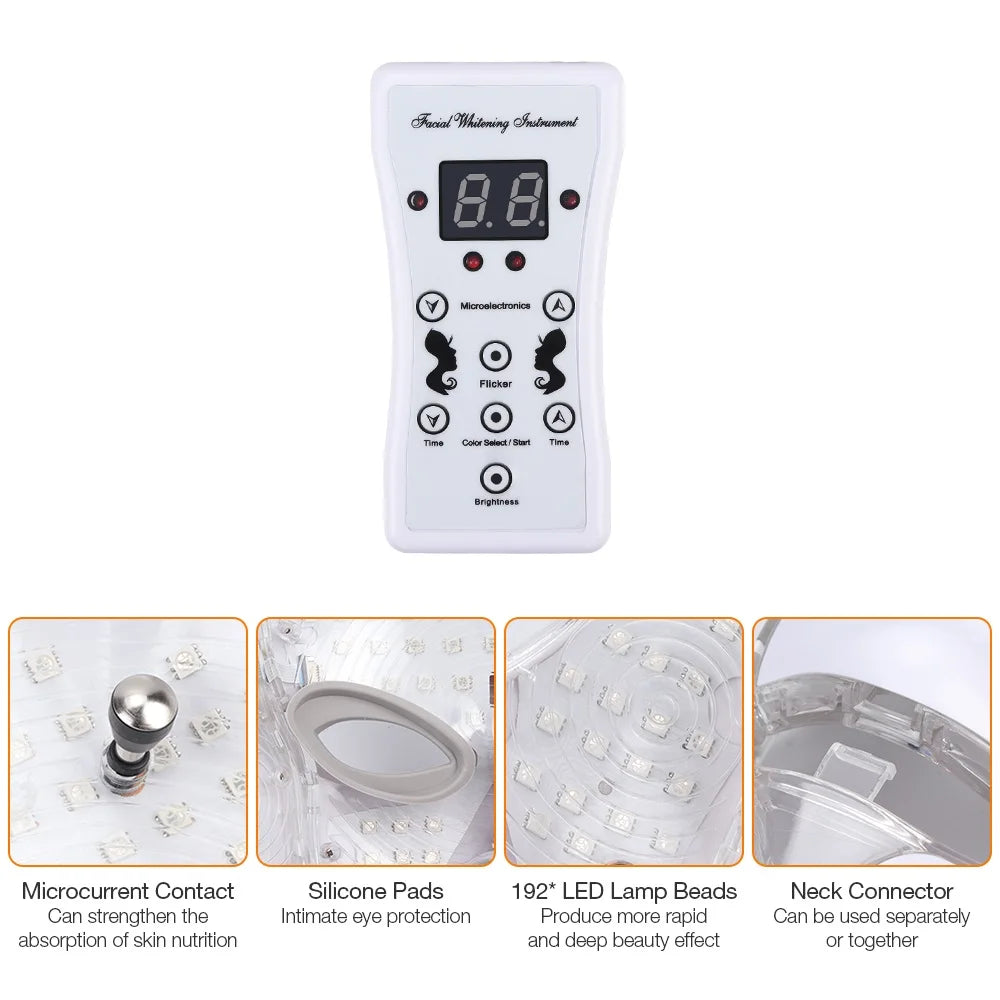 Professional LED Facial Mask – 7-Color Light Therapy Device for Skin Rejuvenation & Care