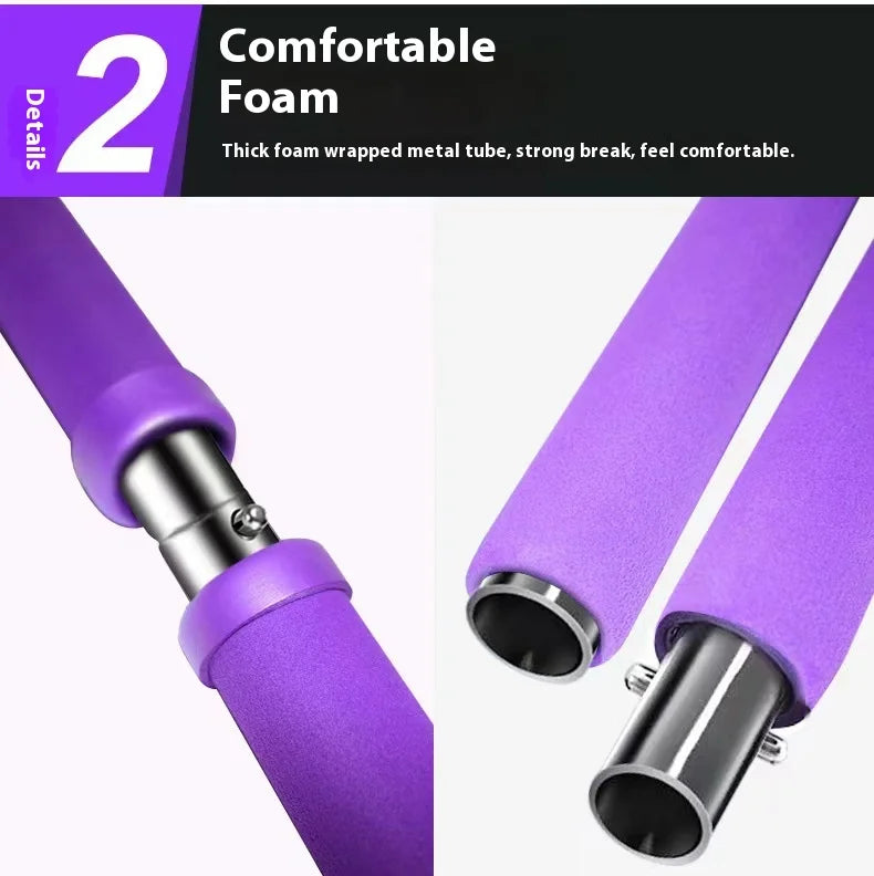 GymForce Adjustable Pilates Stick – Fitness Bar for Home Workout
